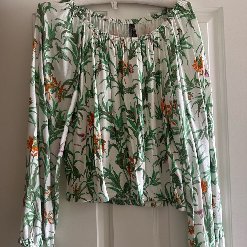 Anthropologie flowy floral blouse